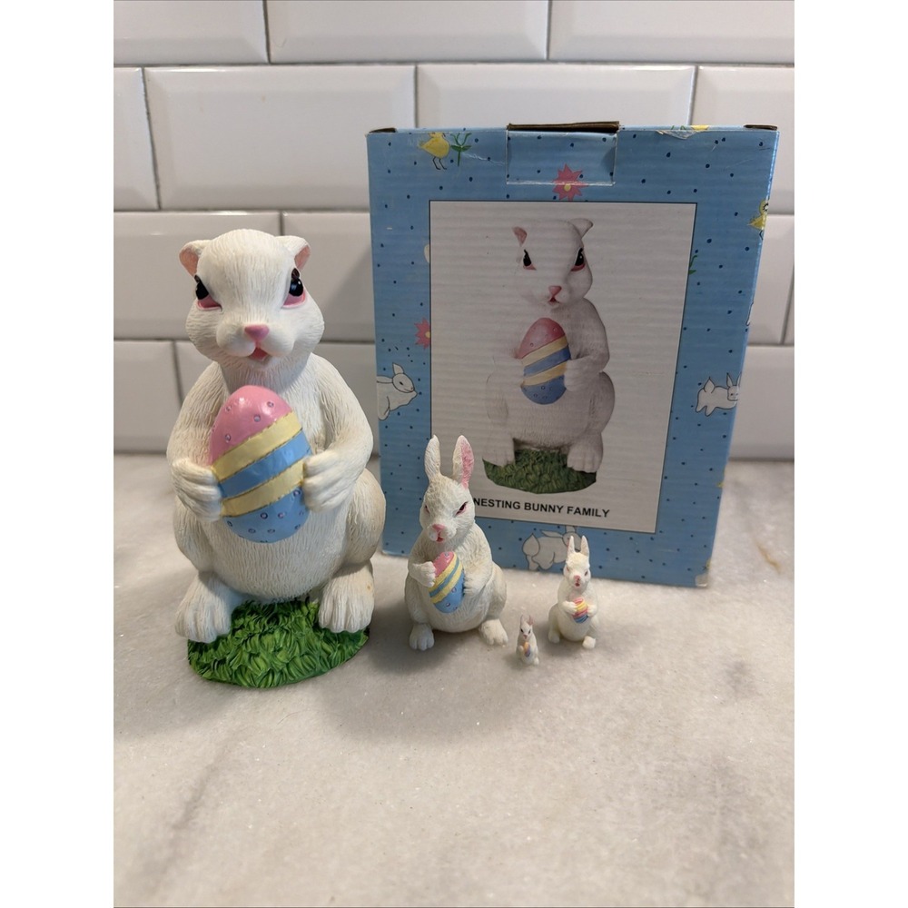 Vintage Cracker Barrel Nesting Bunnies Easter